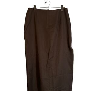 Over & Under Brown Earthy Cottagecore Long Maxi Skirt Women Sz 14W VTG